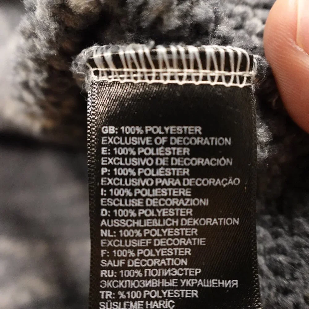 The North‎ Face Fair Isle Pattern Fleece Pullover Men's Size Large Black Gray